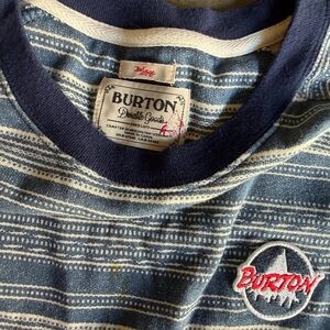 Burton Navy and Cream Striped Crewneck Sweater